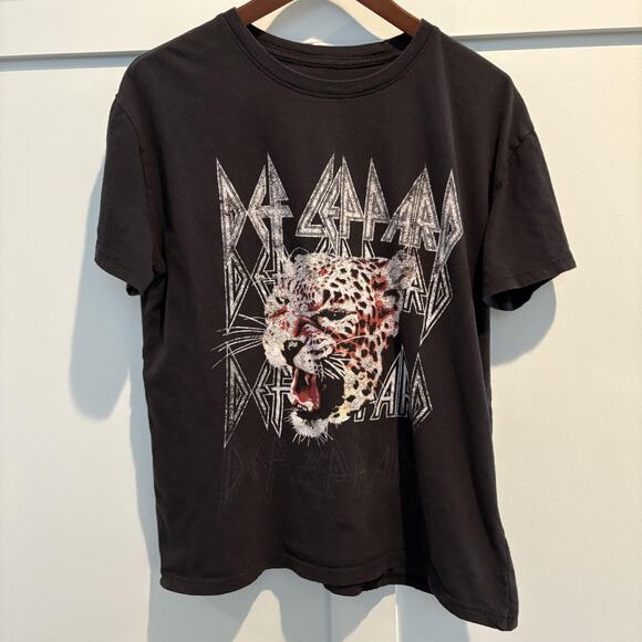 Def Leppard Shirt Mens XL Black Band Tee Graphic Leopard 2022 Rock Tour T-Shirt - Picture 1 of 9